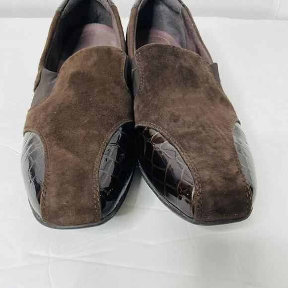 Clarks Every Day Slip On Loafer 9W Active Air Brown Business Leather Suede 60943 - Picture 4 of 11